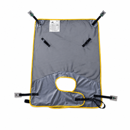 Front view of Meditec Advantage Quickfit Sling (Clip) washable patient transfer sling with clip attachments.