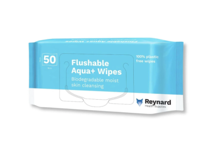 Flushable Aqua Plus Wet Wipes – Gentle Rinse-Free Cleansing Wipes